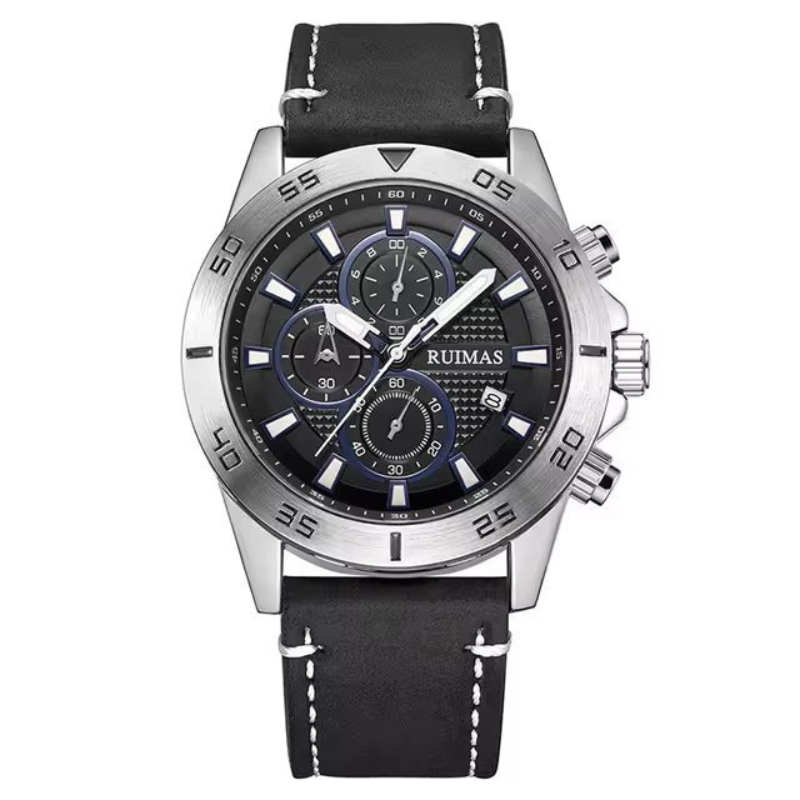 Elegant quartz chronograph watch with digital and analog display