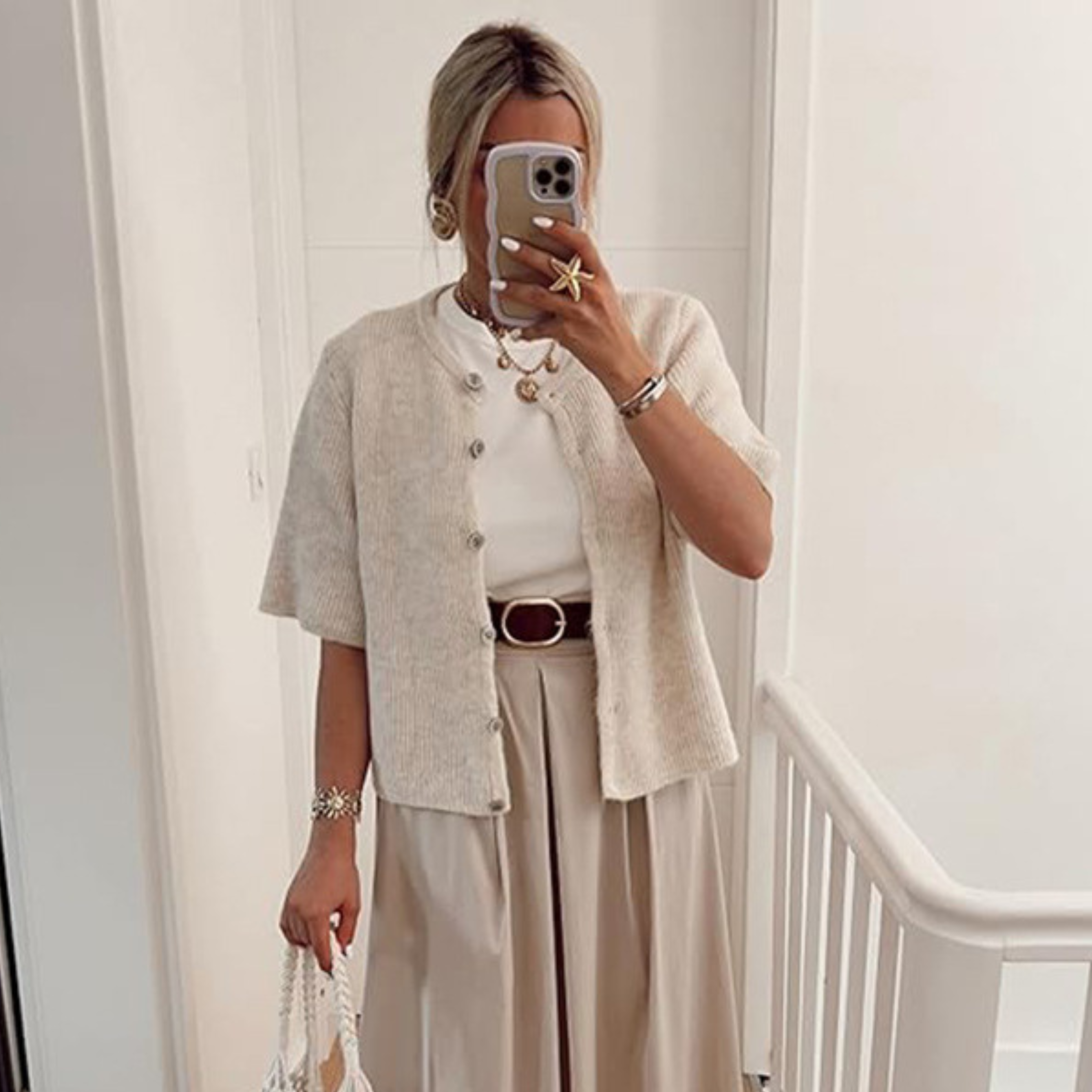 Lightweight Short-Sleeve Button-Down Cardigan — Effortless, Breathable Layering Essential