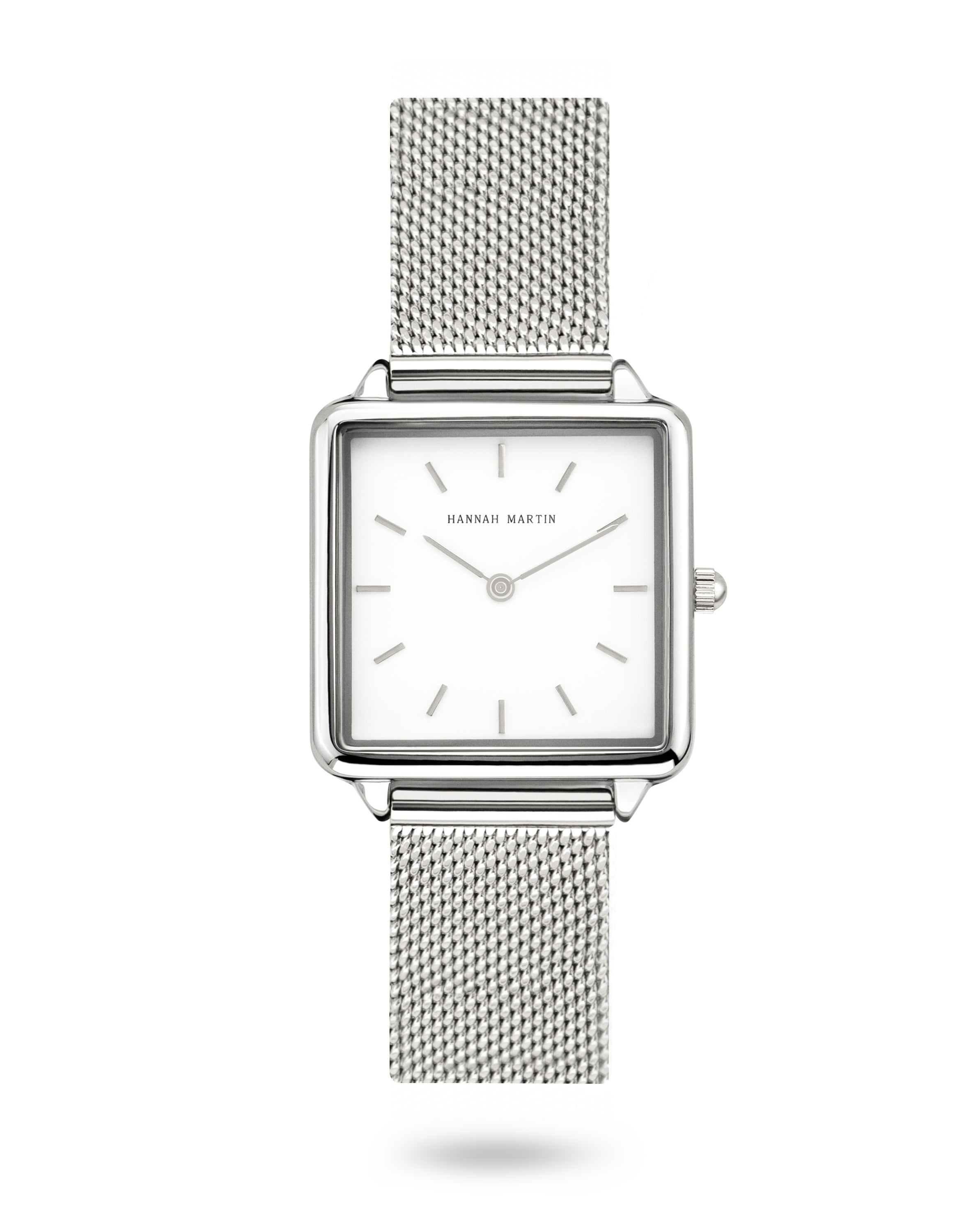 Elegant Zenith Square Silver Watch with Luxury Mesh Band