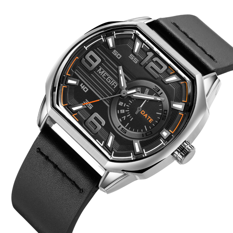 Luxury high-end leather sports watch