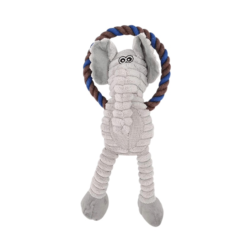 Luxe Plush Corduroy Dog Toy with Squeaker for Extra Fun