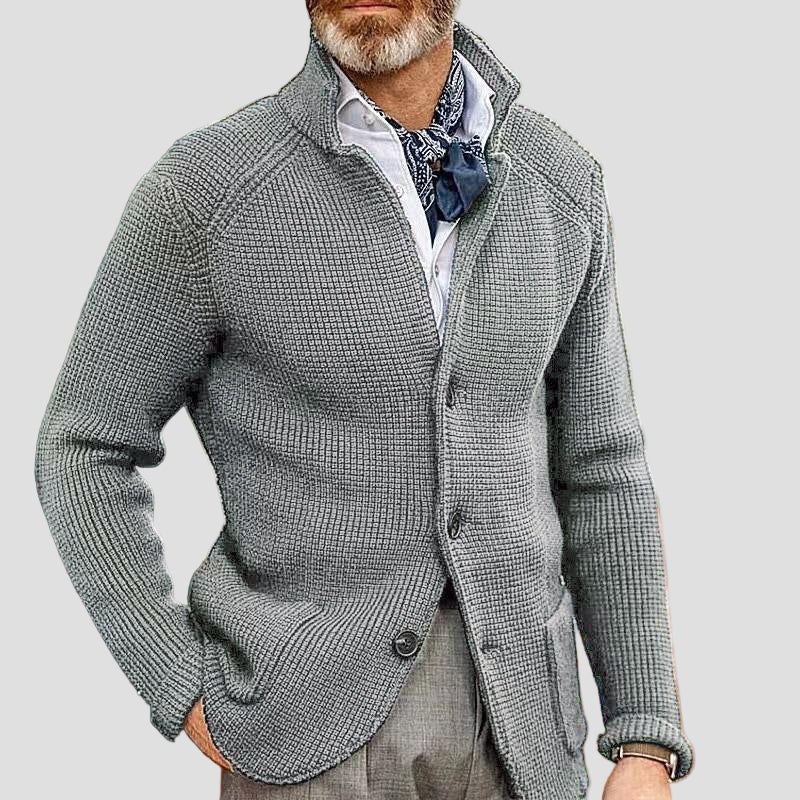 Austin Patch-Pocket Knit Blazer Cardigan — Sleek, Versatile Knit Layer