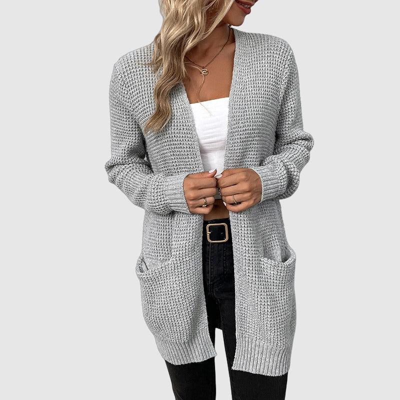 Cozy Women's Knit Open-Front Cardigan for All-Day Comfort