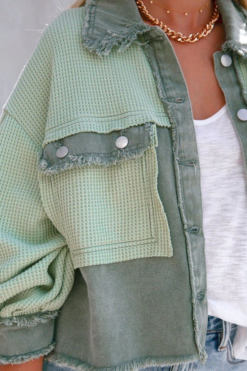 Long-sleeve honeycomb velvet coat for a stylish and warm look