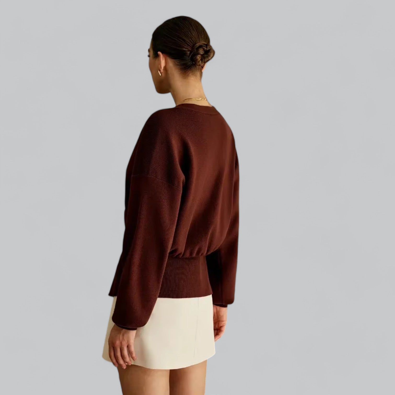 Women's V-Neck Button-Front Knitted Cardigan