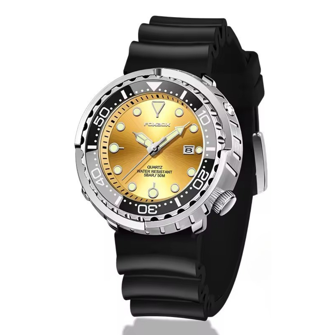 Sport Chronograph Watch with Silicone Strap for a Modern and Practical Style