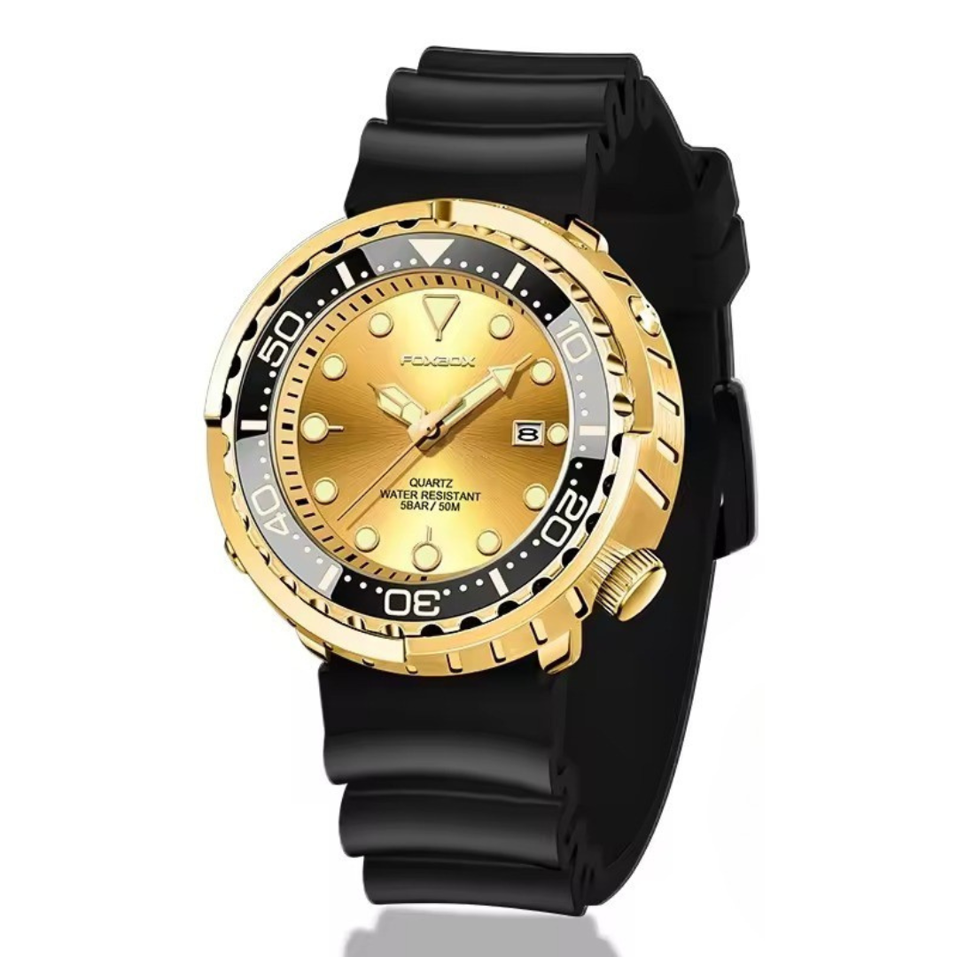 Sport Chronograph Watch with Silicone Strap for a Modern and Practical Style