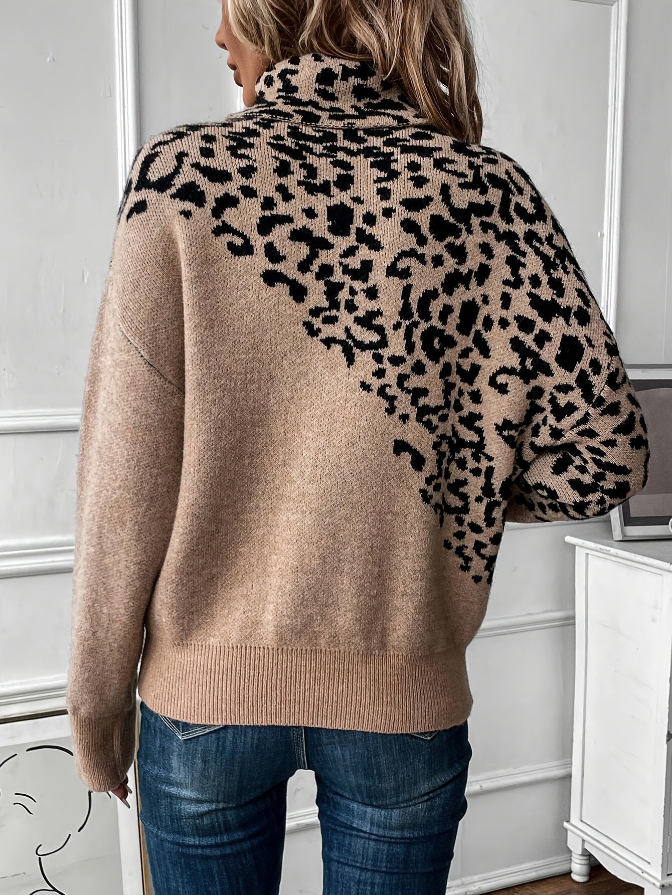 Leopard Print Knit Sweater