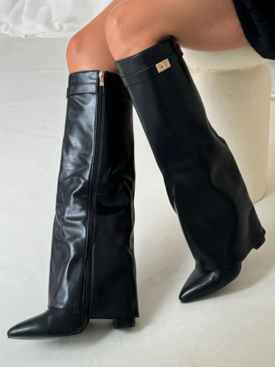 DAISY - Casual high-heeled ankle boots with zippers for winter