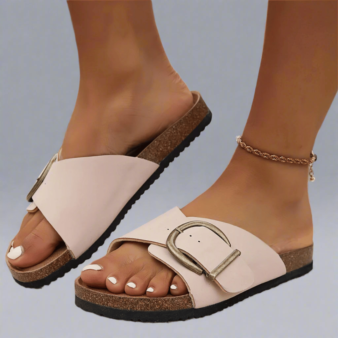 Buckle Strap Slide Sandals