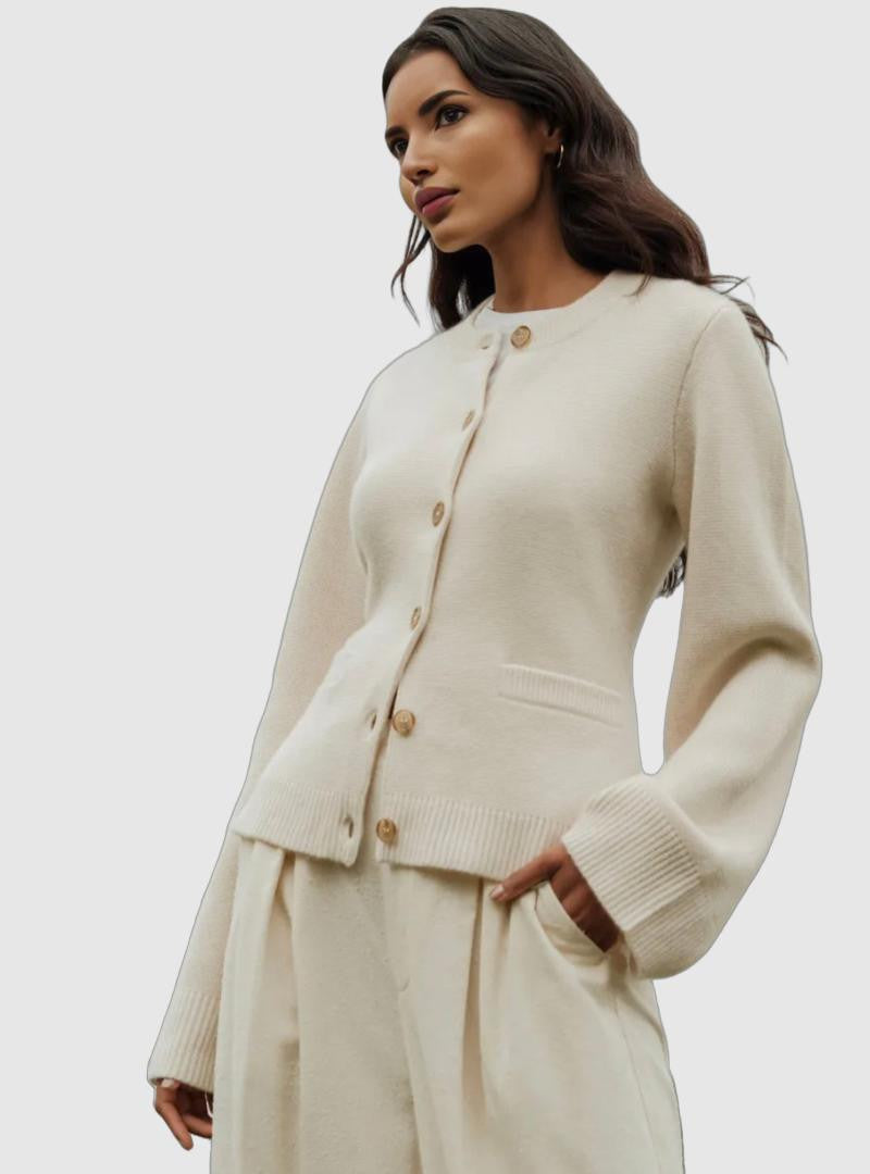 Women's Minimalist Flared-Sleeve Cardigan - Effortless Everyday Chic