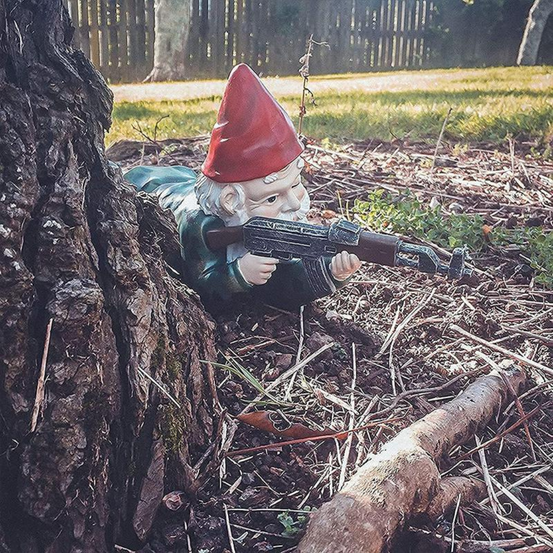 Drelix - Durable Military Garden Gnome for Play and Decoration