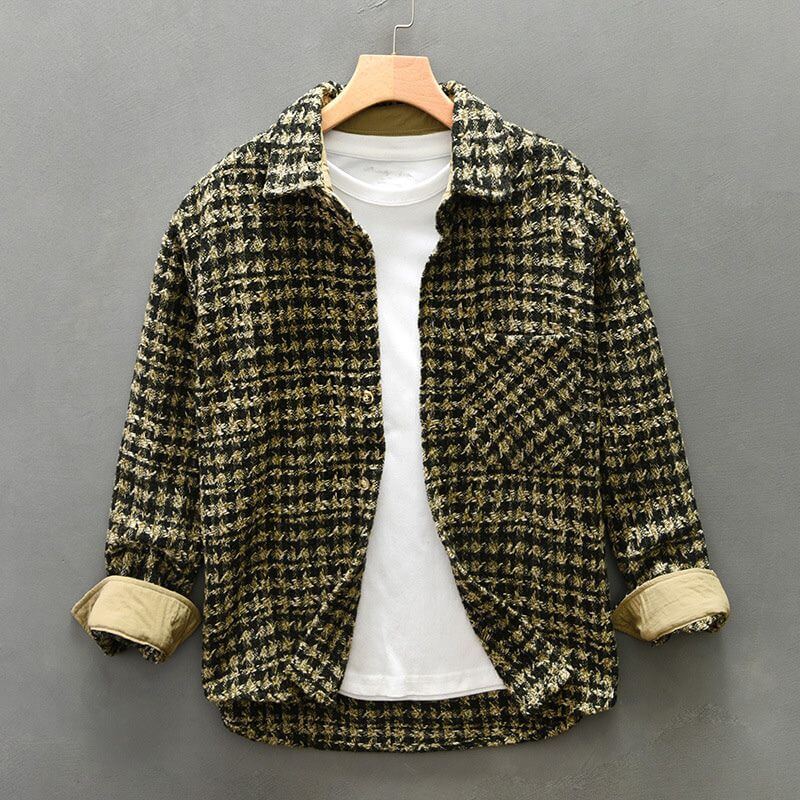 James Houndstooth Wool Plaid Jacket - Classic Elegance and Sophisticated Comfort