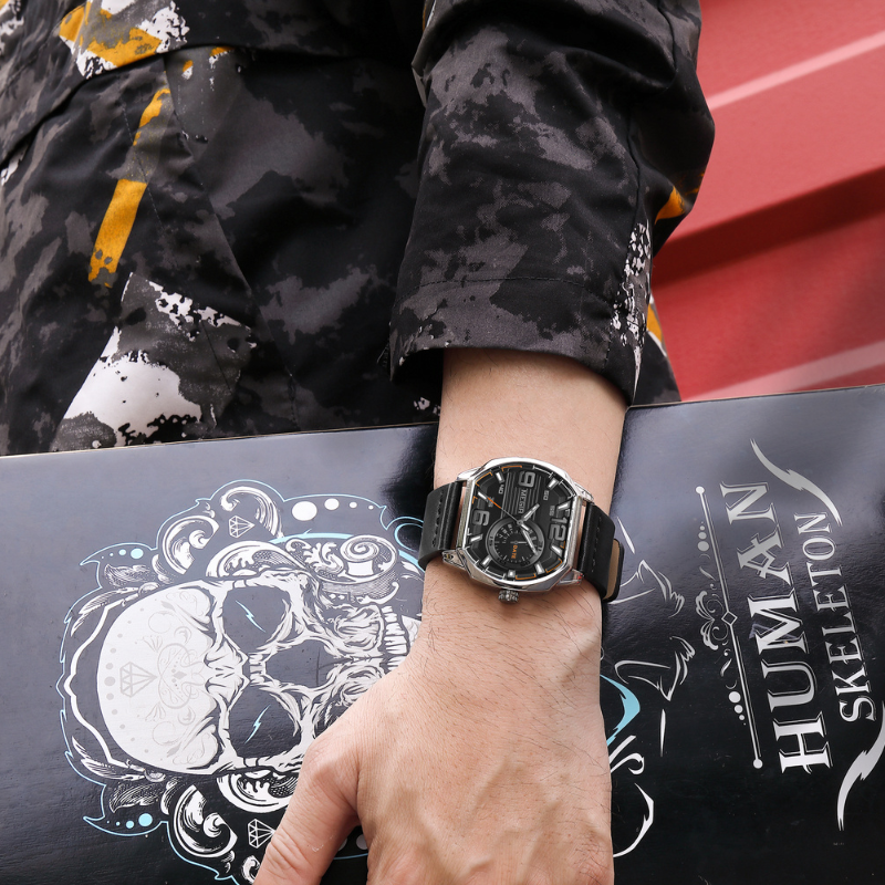 Luxury high-end leather sports watch