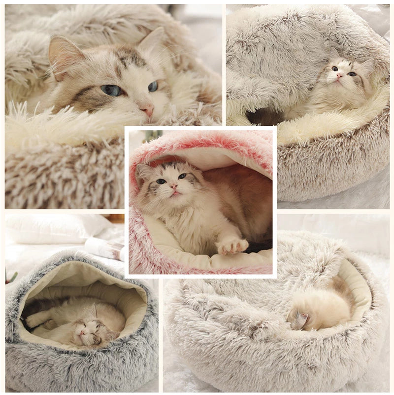 Comfortable and Safe Self-Heating Fleece Nest for Your Pet