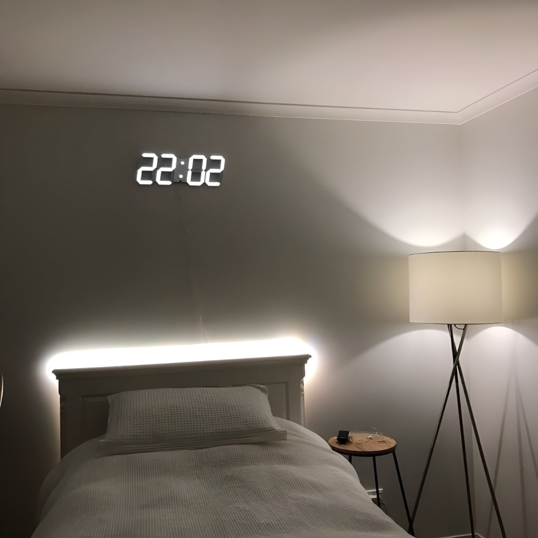 Nyvox - Modern 3D LED Digital Wall Clock with Sleek Design and Bright Time Display