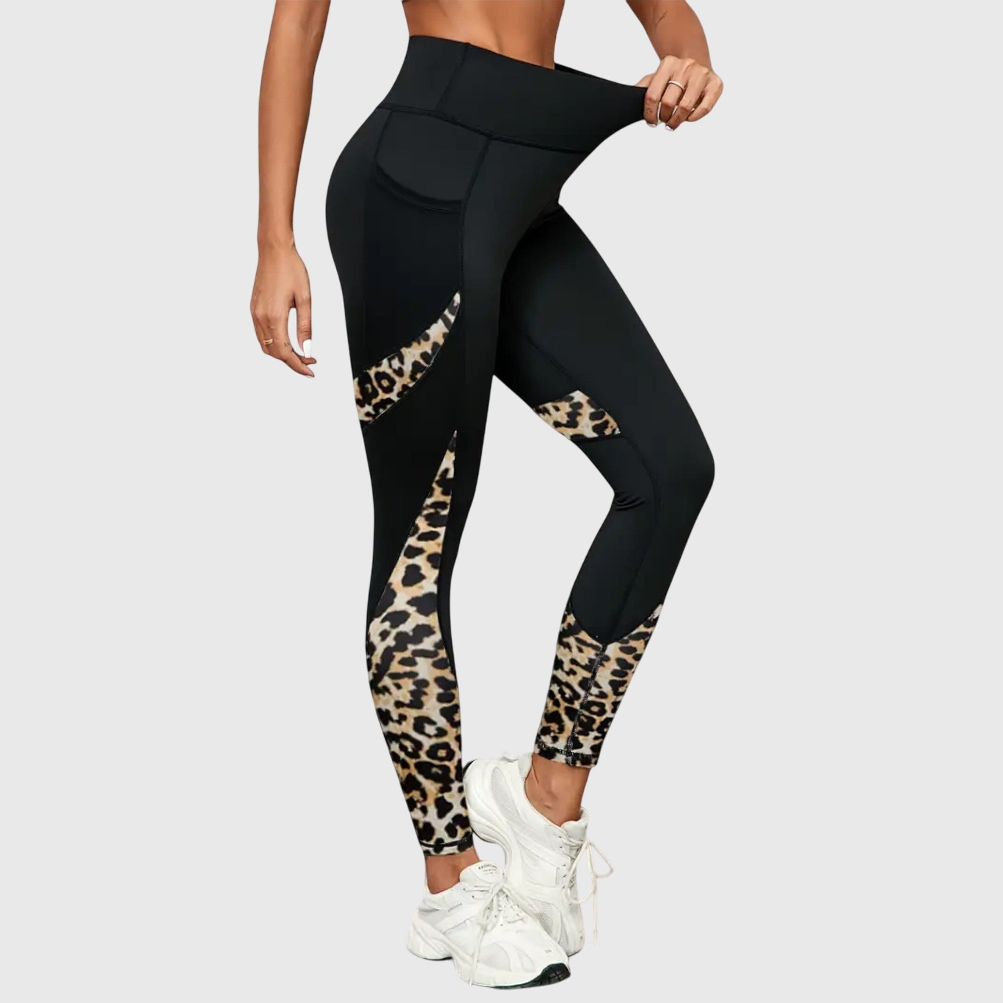 High-Waisted Leopard Print Workout Pants – Figure-Flattering Fit for Any Workout