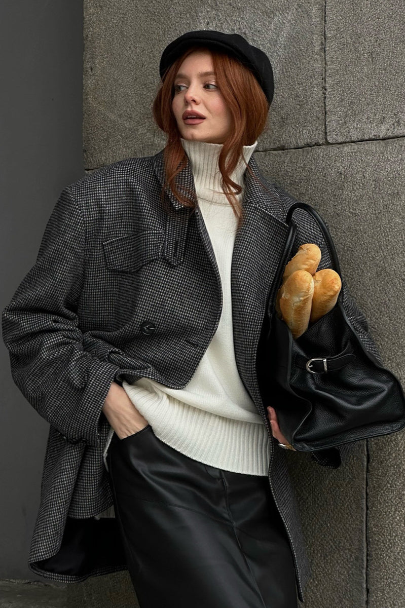 Double-cut wool tie blazer