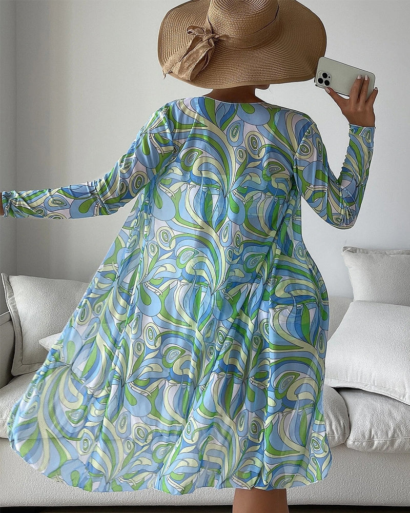 3 Piece Bikini Set | Printed Bikini With Cover-Up