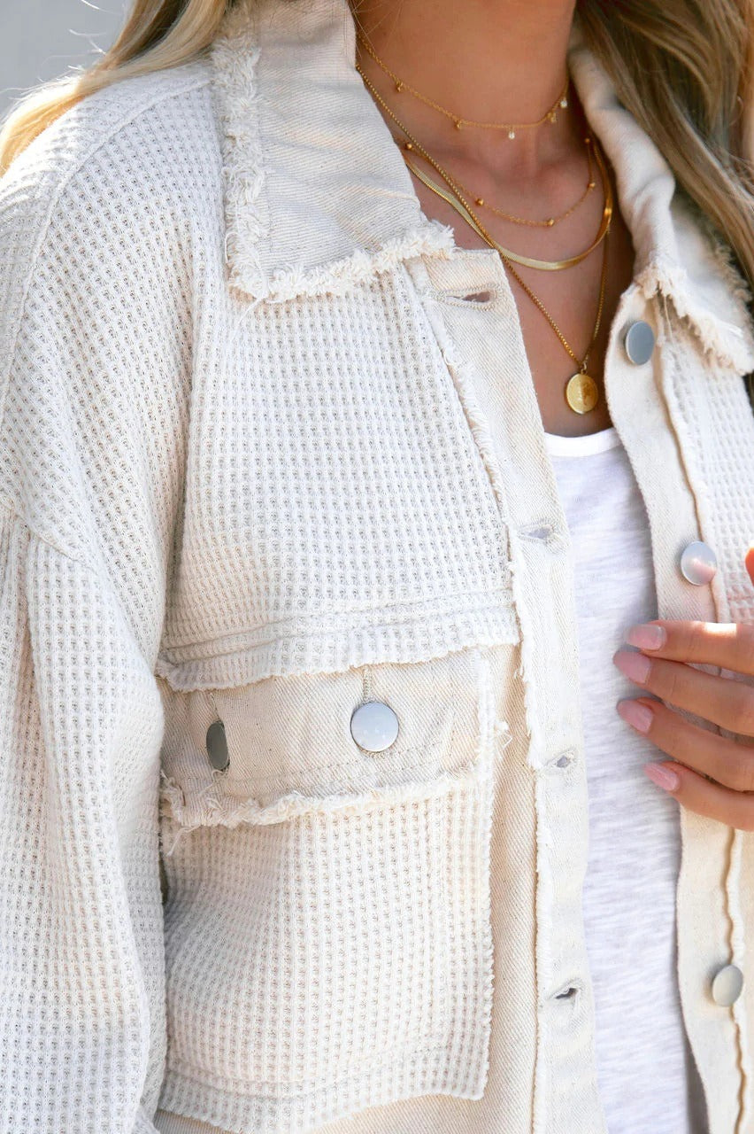 Long-sleeve honeycomb velvet coat for a stylish and warm look