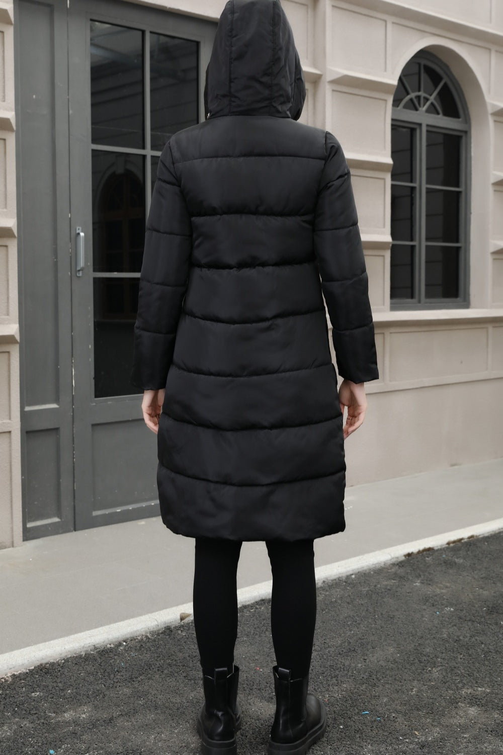 Long Boufre Coat with Hood in Seductive Style and Wide Sizes