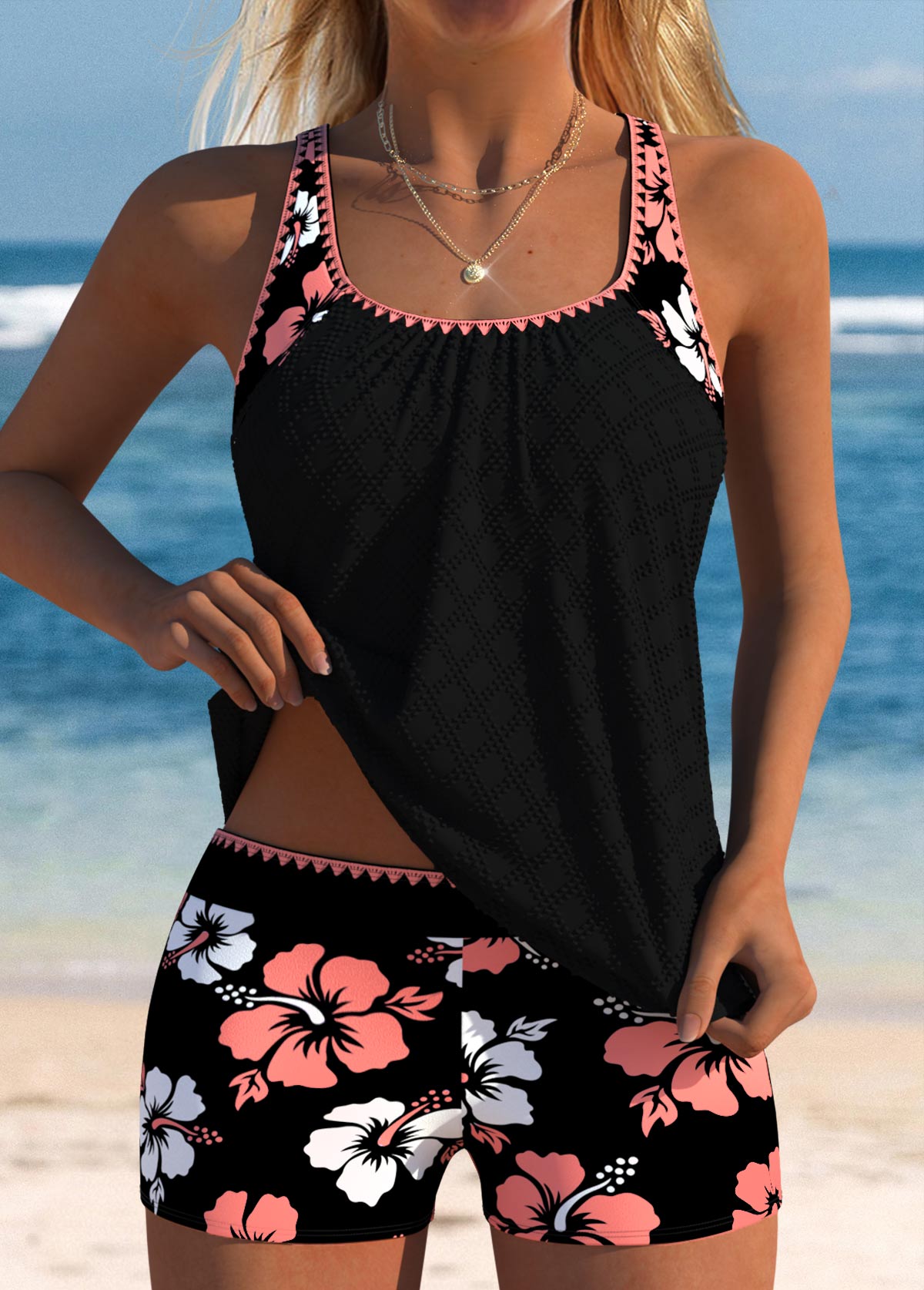 Arabelle Floral Print Tankini Set – Vibrant Summer Swimwear