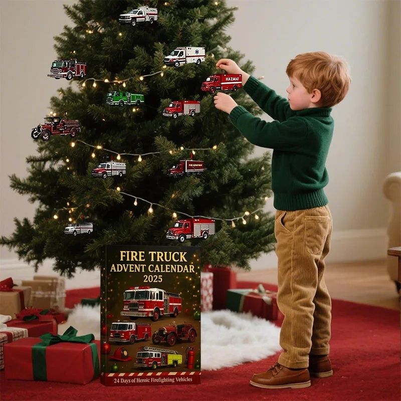 RescueTide Firefighting Vehicles Advent Calendar – Perfect Christmas Gift Set for Kids' Heroes