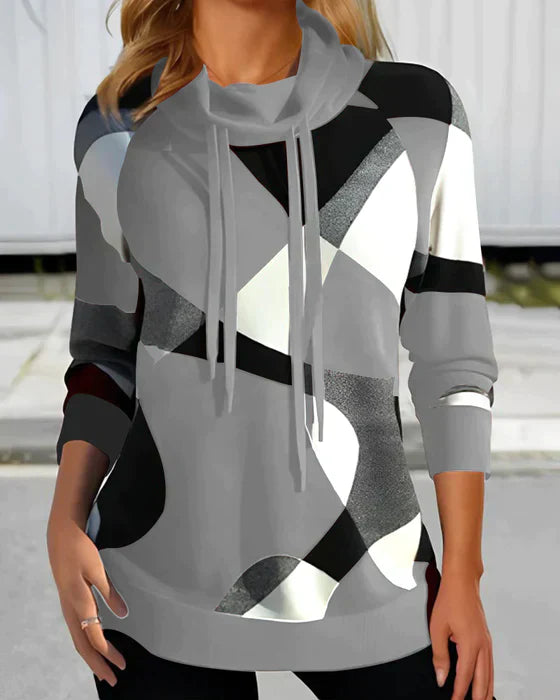Stylish women's hoodie with modern geometric patterns