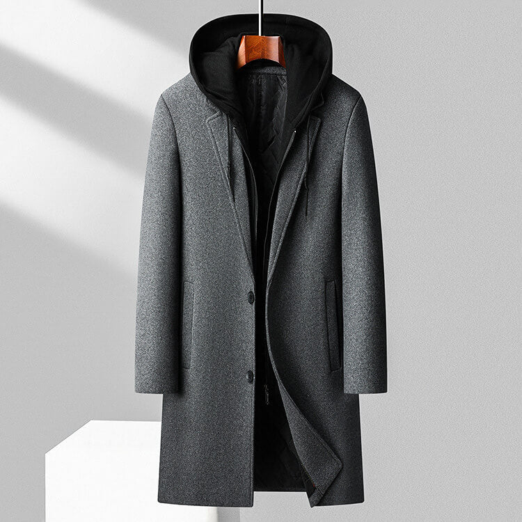 Jasper Custom Pure Wool Hooded Coat, Fashionable and Warm Essential