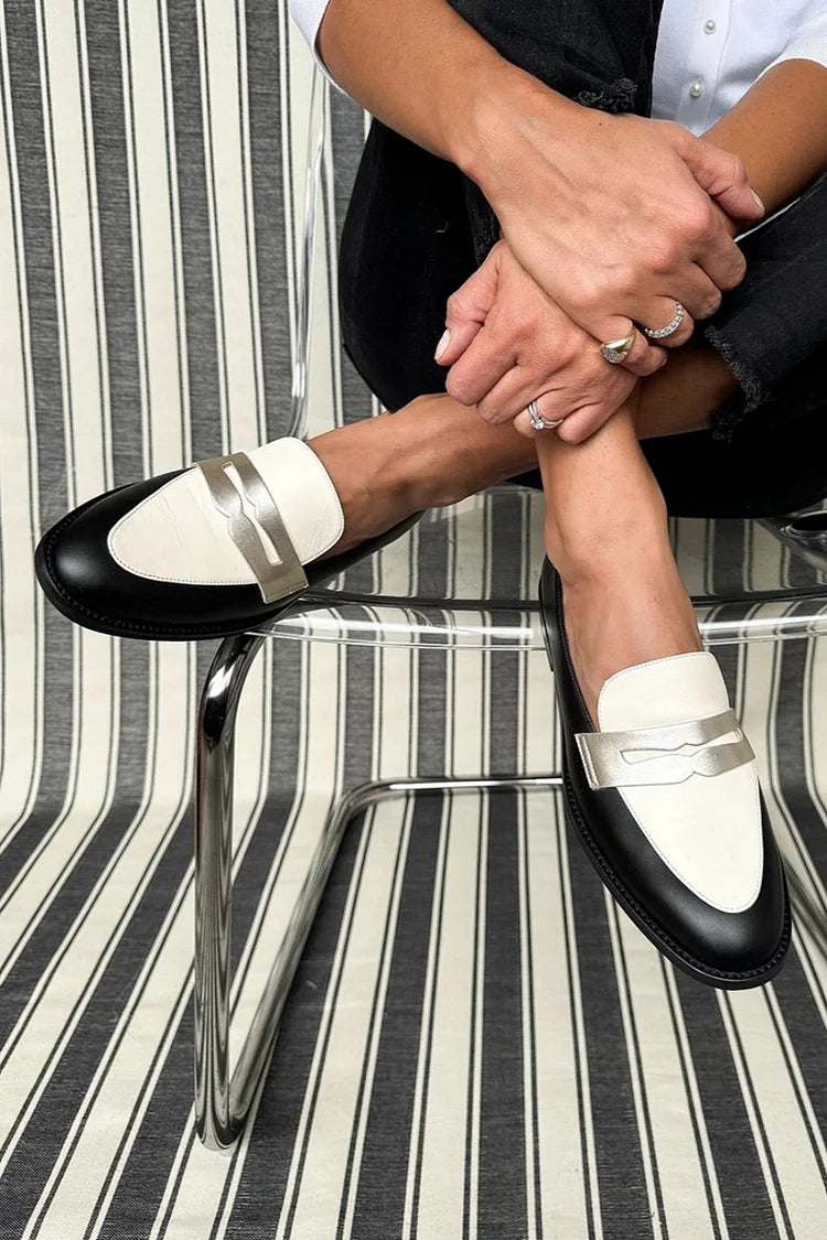 Sleek Monochrome Classic Loafers