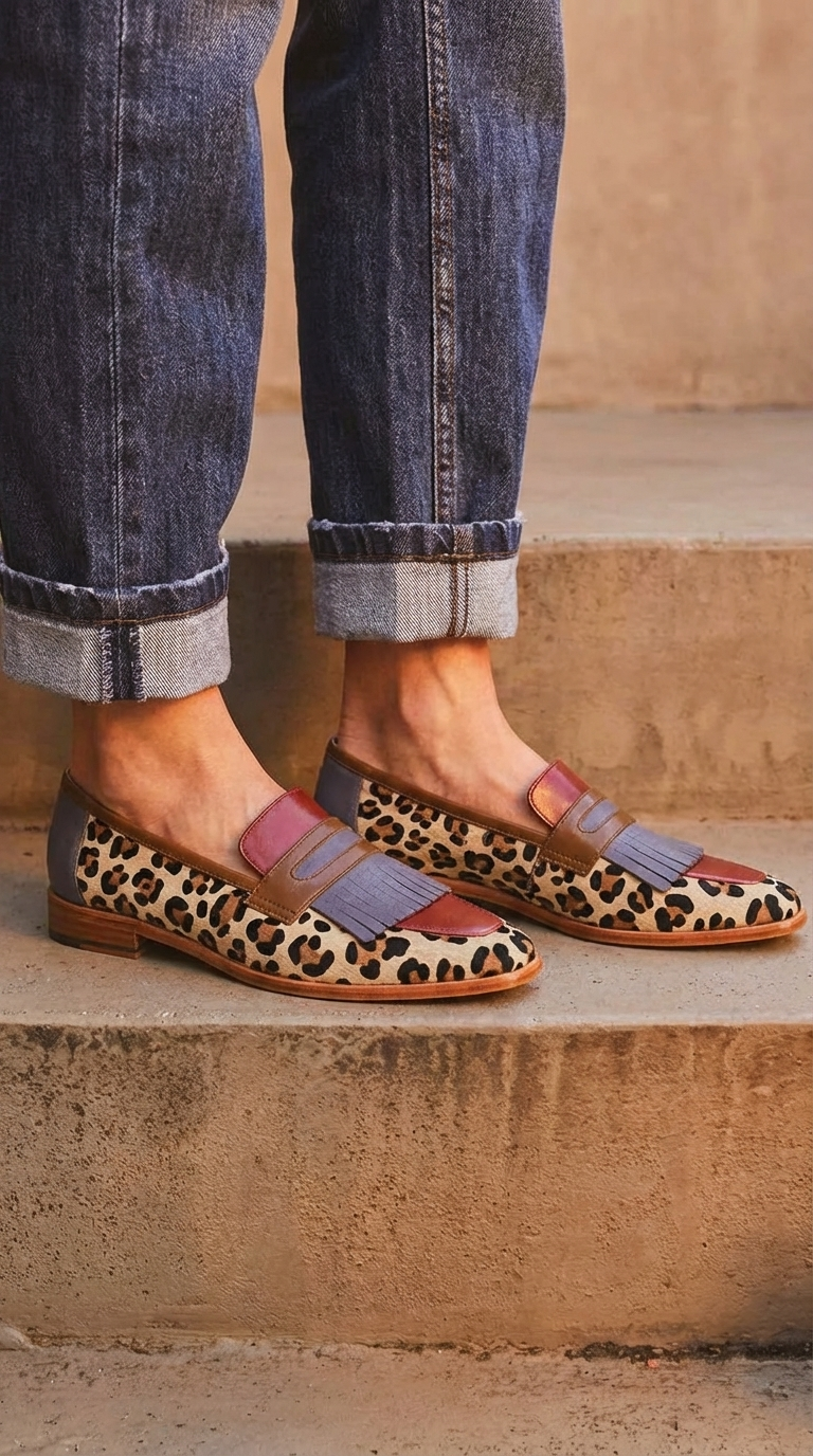 Multi-Detail Fringe Loafers