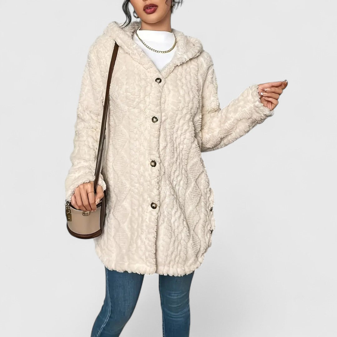 Elise - Cozy Plush Hooded Cardigan for Ultimate Comfort