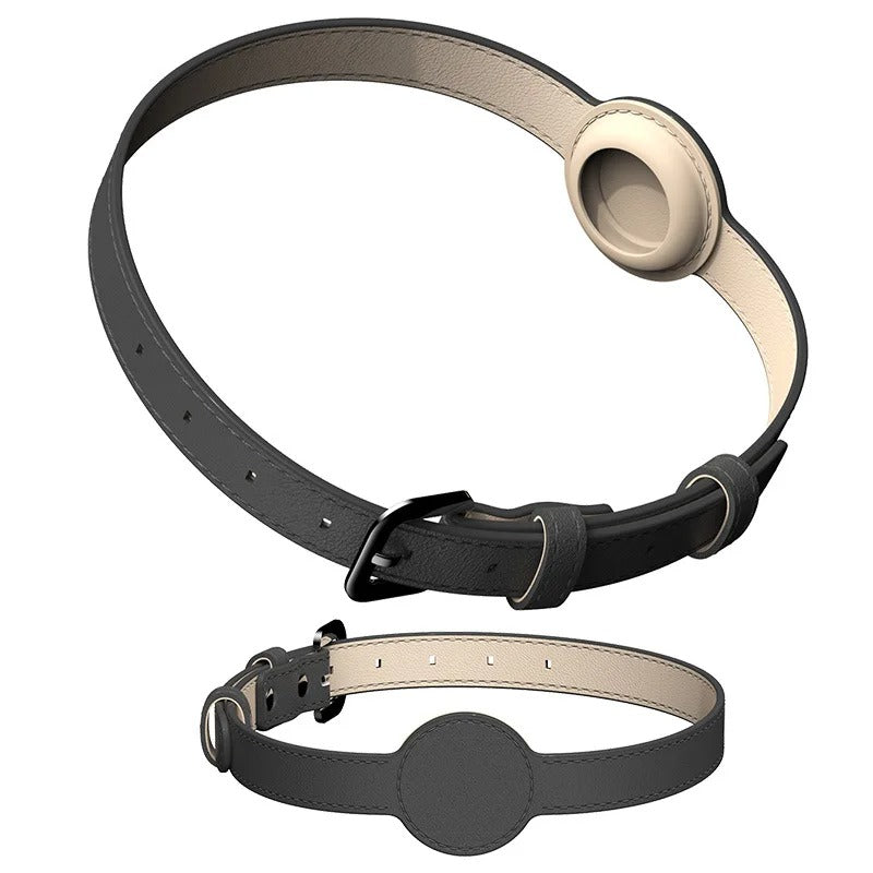 Stylish dog collar with built-in Airtag holder for ultimate tracking