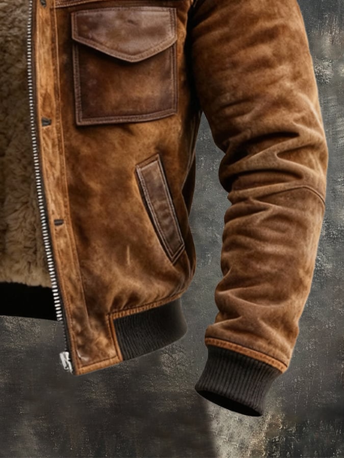 Leather Jacket with Sherpa Lining – Warm, Soft and Trendy