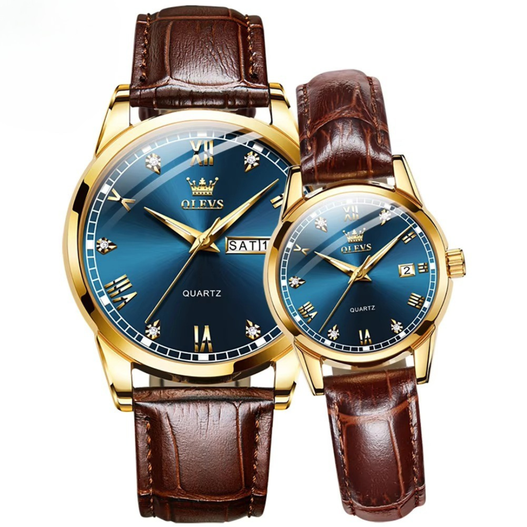 Elegant Couple Watch with Business Style and Quartz Analog Movement