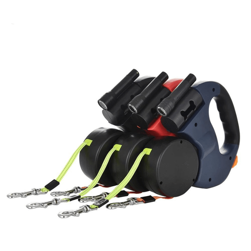 Double Dog Leash with LED Light - Strong up to 30kg for Safe and Stylish Outings