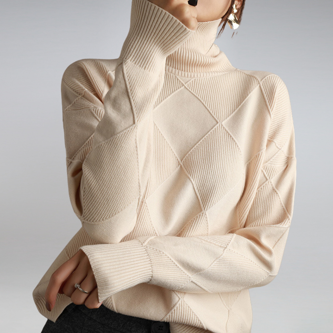Adelia - Elegant Chic Rolled Collar Sweater