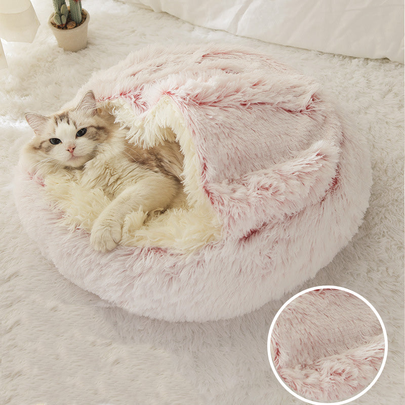 Comfortable and Safe Self-Heating Fleece Nest for Your Pet