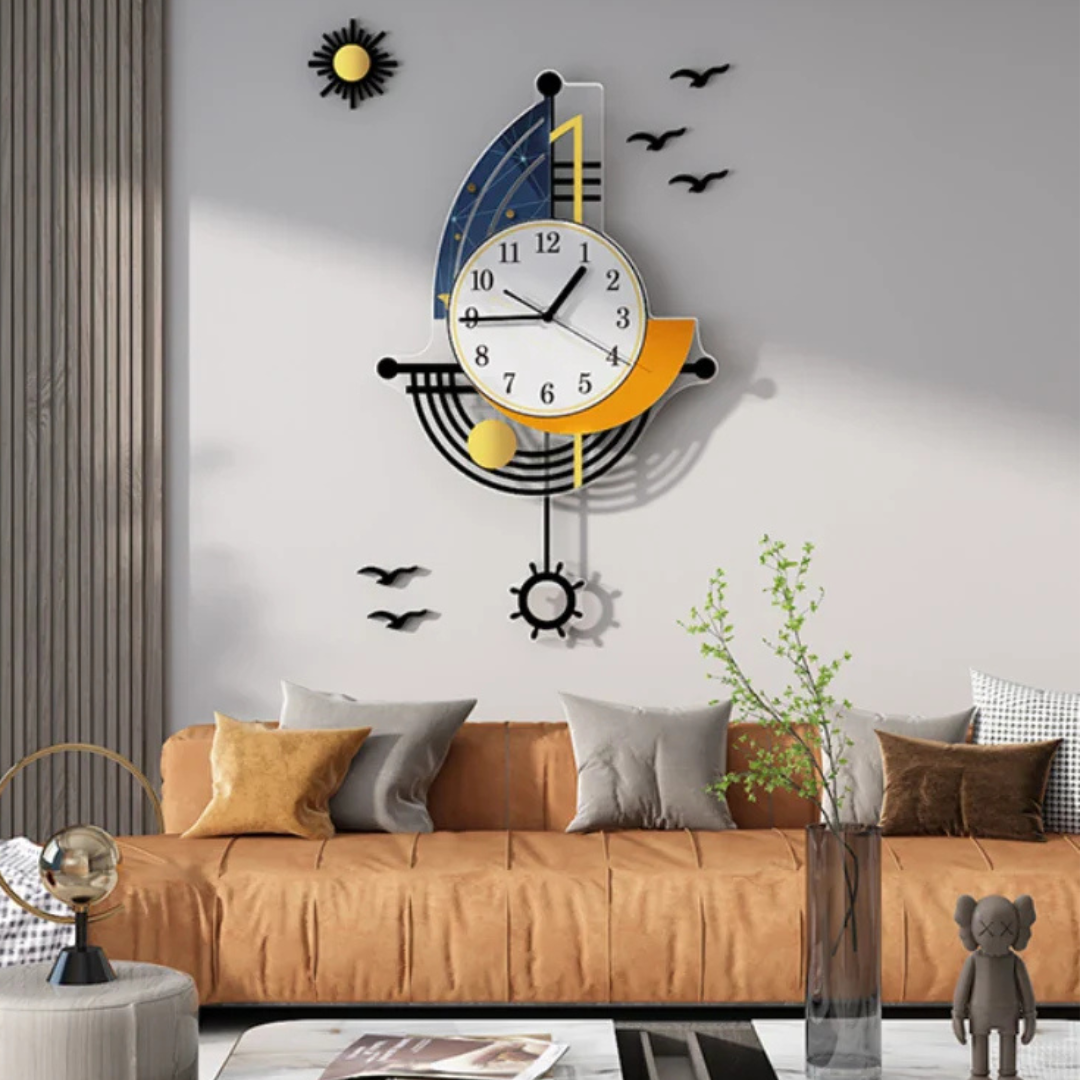 Clova - Large Sailboat Wall Clock for a Nautical Touch in the Home