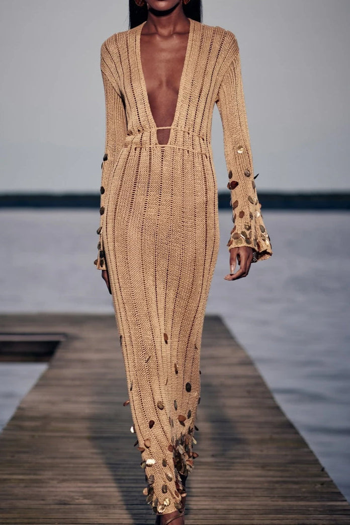 Dolly | Knit Maxi Dress with a Flattering Feminine Silhouette