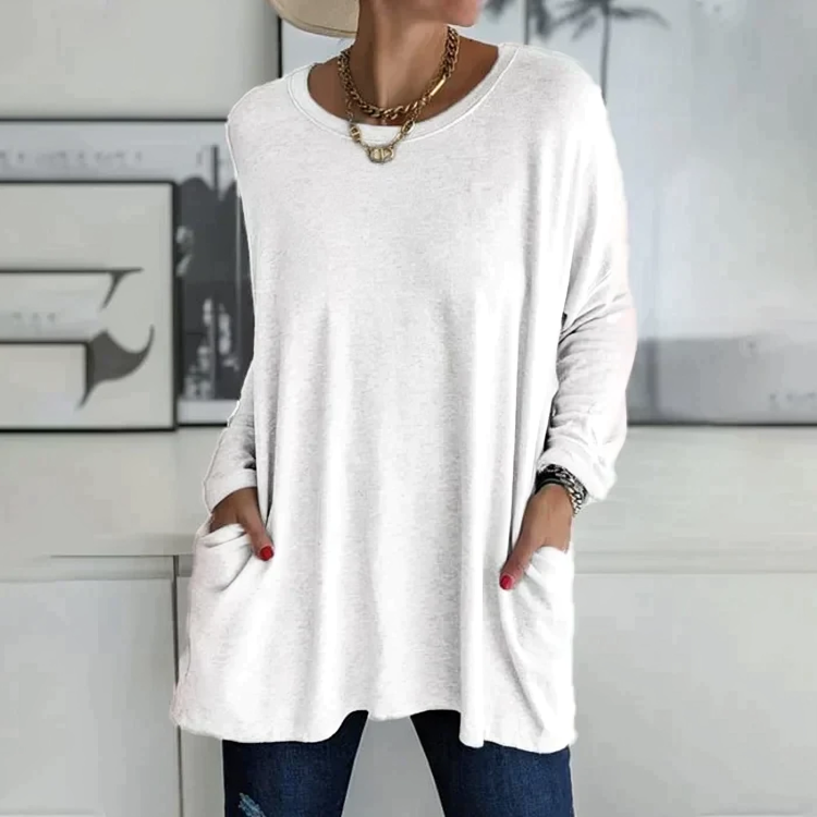 Elegant Women's Long Sleeve Crew Neck Sweater for Stylish Comfort