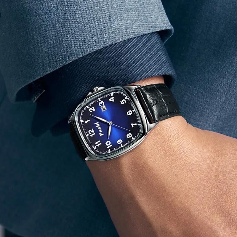 Elegant Quartz Watch with Fashionable Leather Strap