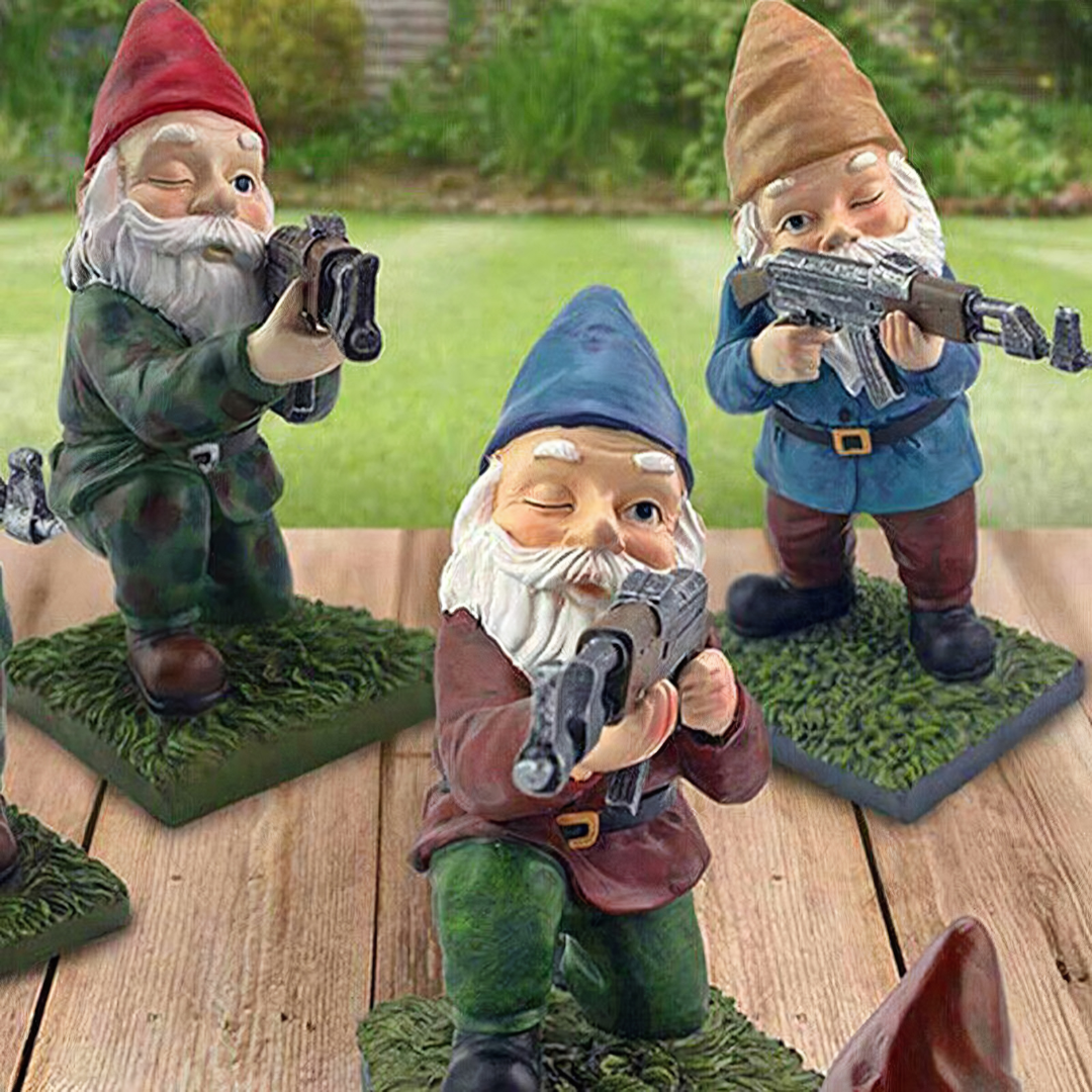 Drelix - Durable Military Garden Gnome for Play and Decoration