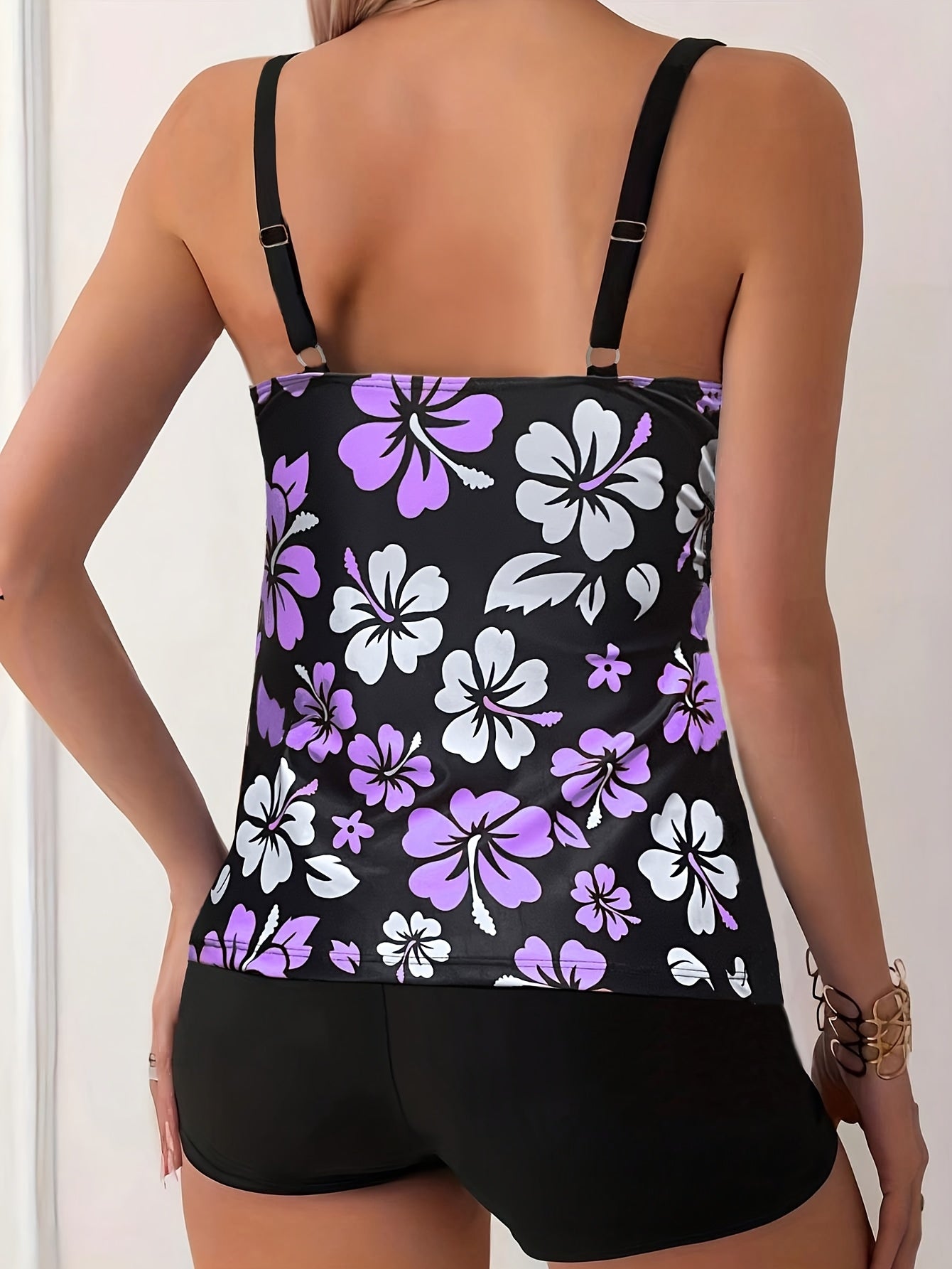 Elena Floral-Print Tankini Set - Stylish Two-Piece Swimwear for Summer
