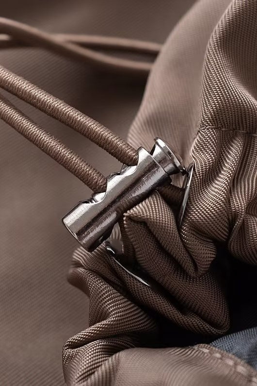 Elegant Short Cargo Coat with High Collar