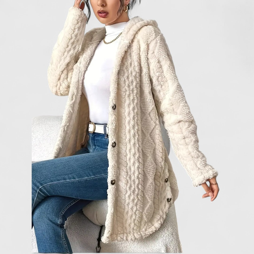 Elise - Cozy Plush Hooded Cardigan for Ultimate Comfort