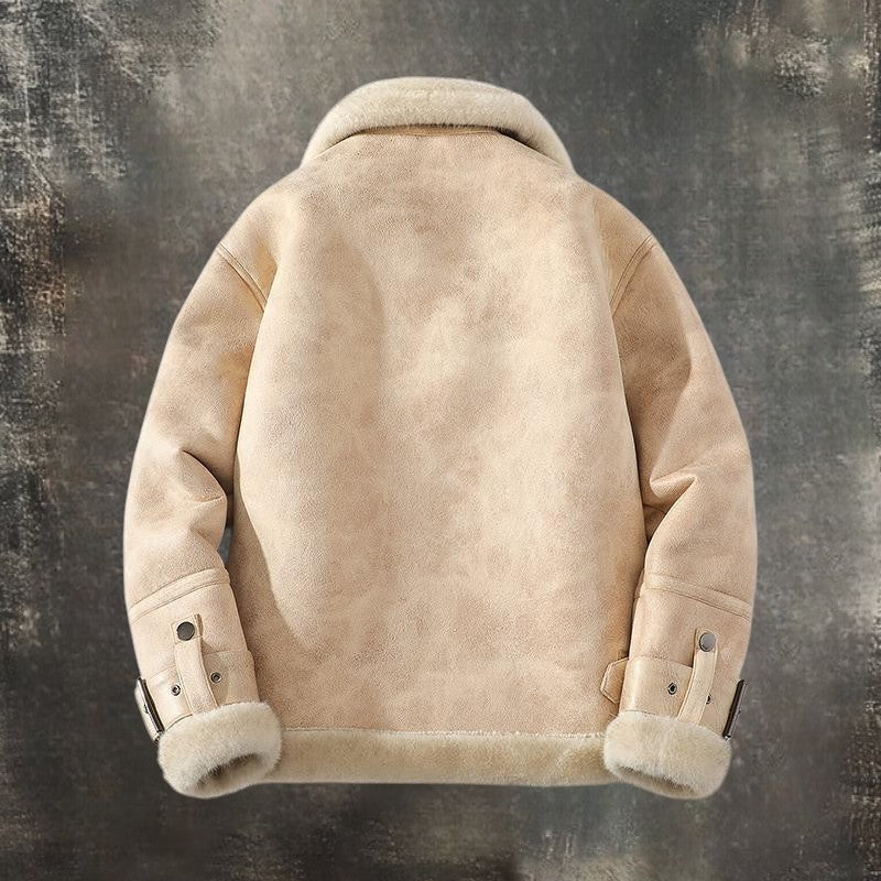 Warm and trendy leather jacket