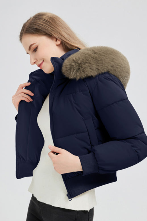 Short Waist Slim Puffer Coat - Stylish & Cozy Winter Outerwear