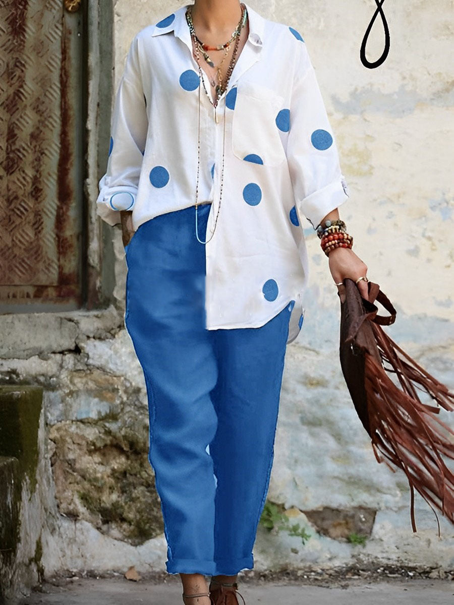 Men's and Women's Casual Clothing Set of 2 Elegant Printed Shirts