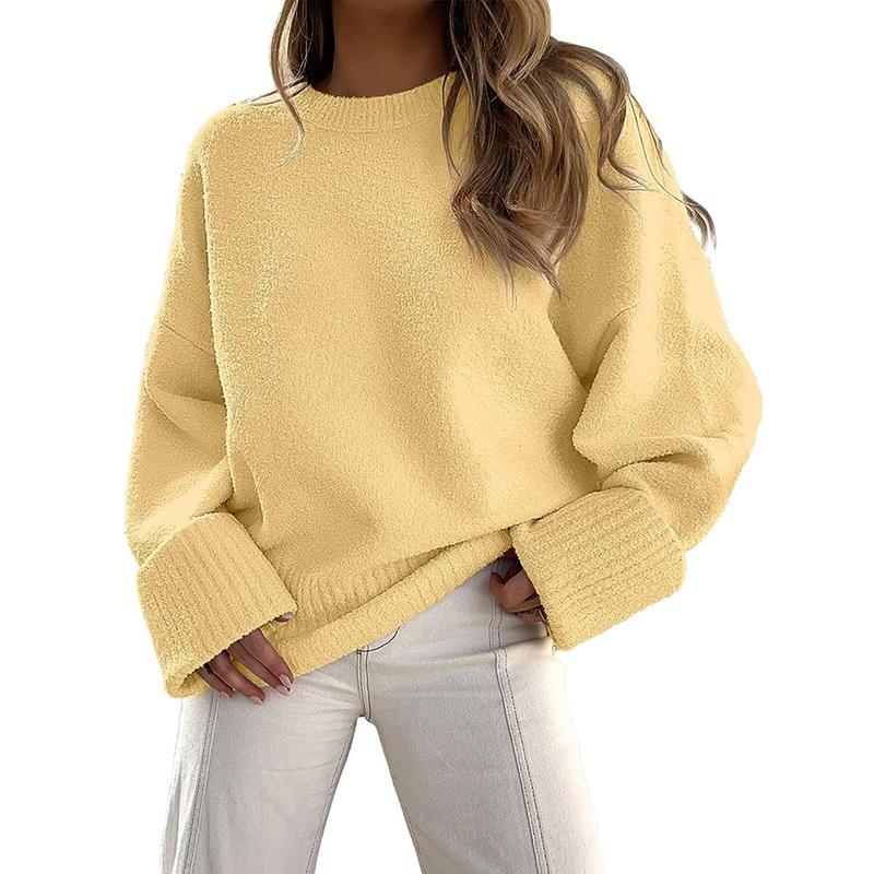 Long-Sleeve Crewneck Pullover Sweater — Effortless Everyday Warmth